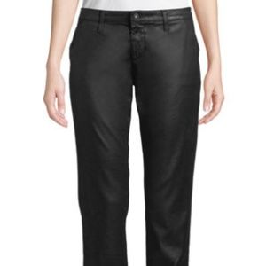 AG Caden cropped black coated trousers - size 24
